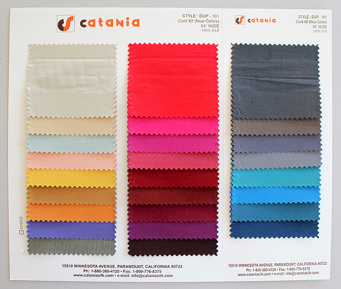 DUP 101 - Solid Card 2 fabric collection cover - Catania Silks